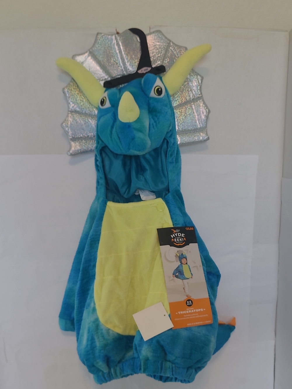 Hyde & Eek! Blue and Yellow Triceratops Kids Costume